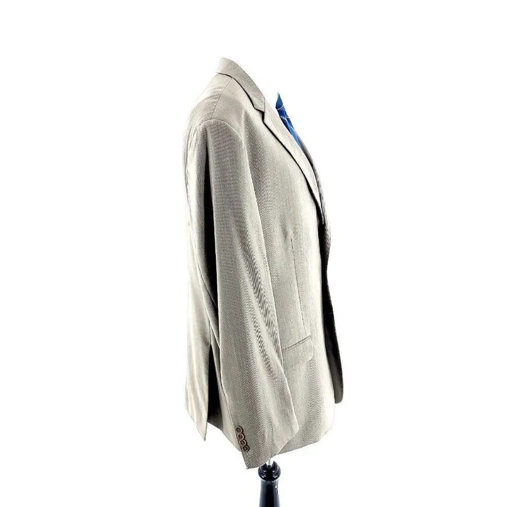 Pronto Uomo Signature Zigone Super 100s Wool 2 Button Blazer Tan‎ Striped 44L